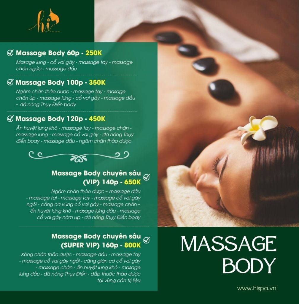 bảng giá Massage body