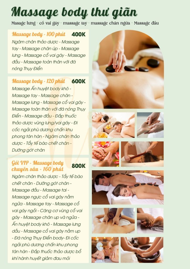 Cập nhật giá massage body quận Bình Thạnh