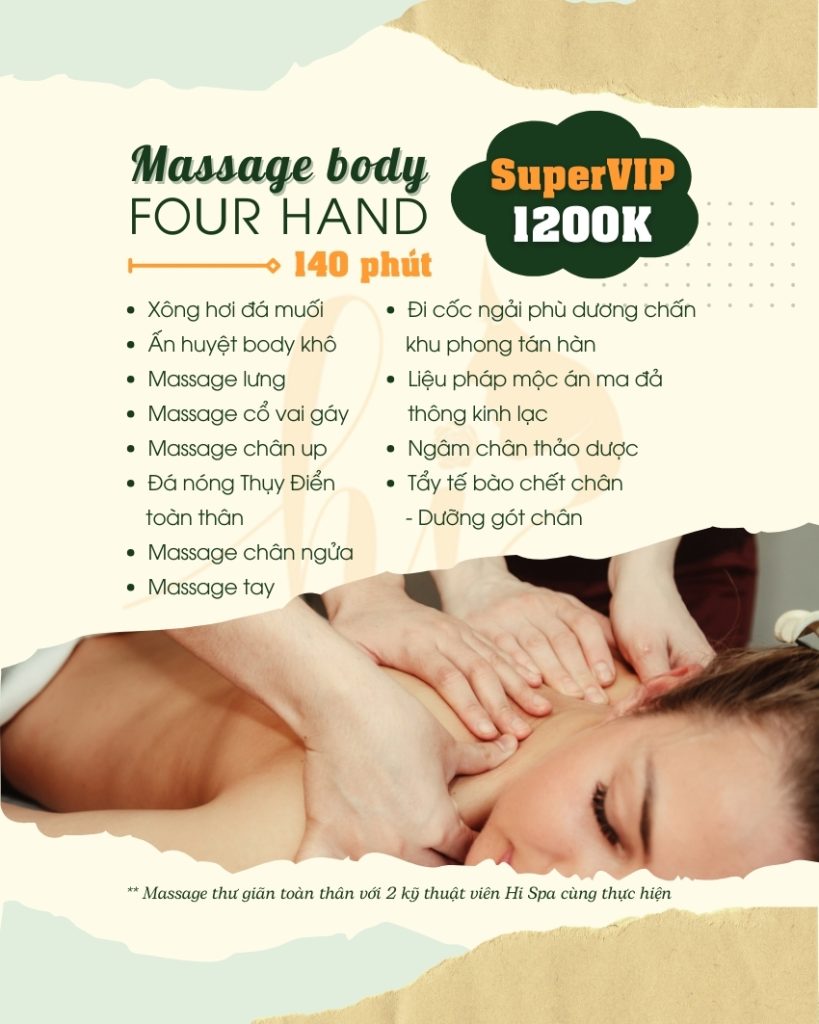 Massage body bốn tay (Massage four hand Hi Spa)