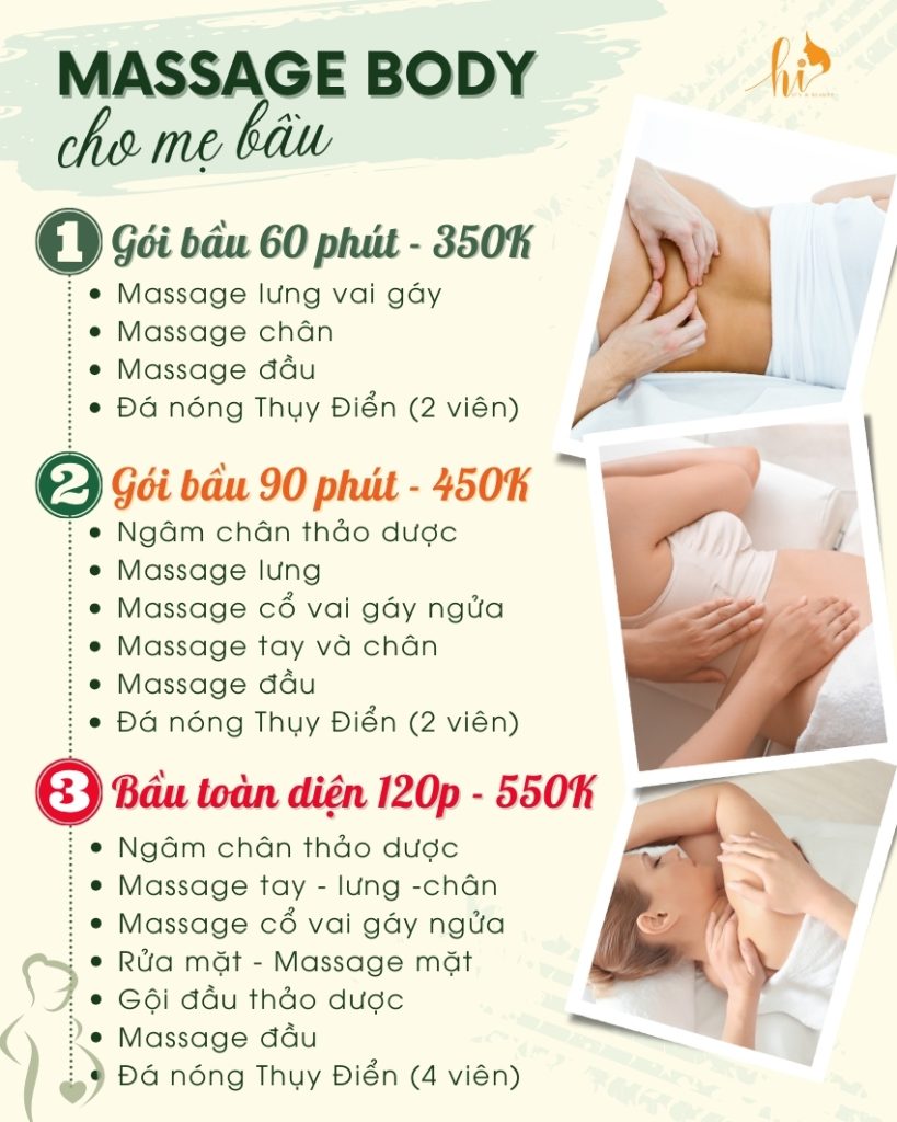 Bảng giá Massage body mẹ bầu tại Hi Spa